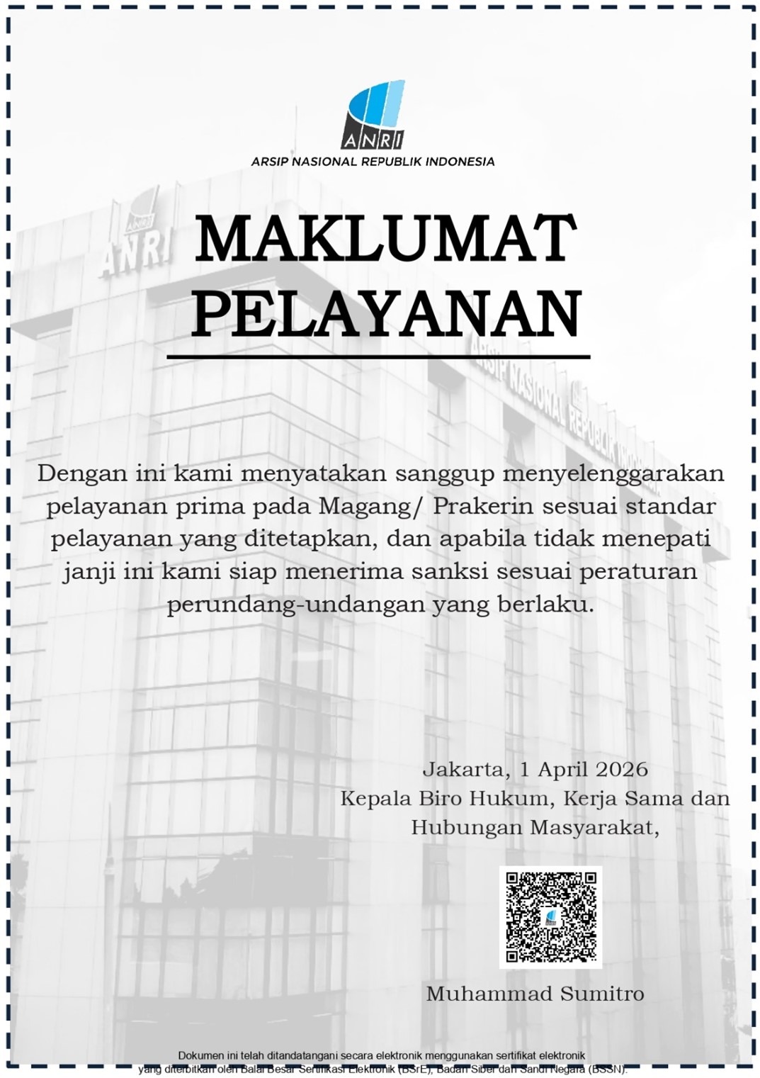 Maklumat Pelayanan Magang/Prakerin