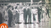 Cuplikan layar video Pj. Presiden Soeharto dan Ibu Tien menyambut kunjungan persahabatan Perdana Menteri Malaysia Tunku Abdul Rahman di lapangan terbang Kemayoran, 4 Maret 1968.